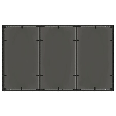 vidaXL Stół ogrodowy ze szklanym blatem, czarny, 150x90x75cm rattan PE