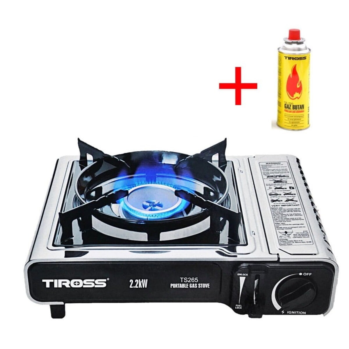 Tiross kuchenka turystyczna + gaz 2.2kw TS265G1