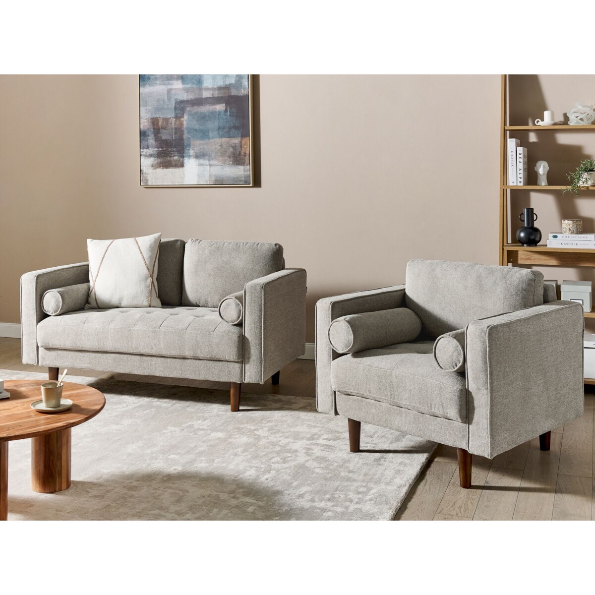 Komplet wypoczynkowy dla 3 osób NURMO Beżowoszary