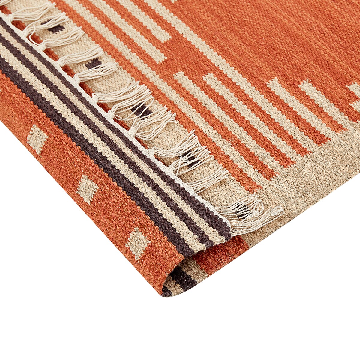 Dywan GAVAR Pomarańczowy 80 x 300 cm Bawełna Kilim