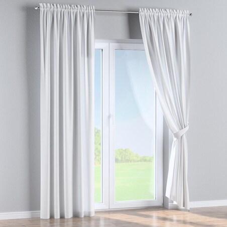 Zasłona na kanale z grzywką 1 szt. 130x245 biały z połyskiem