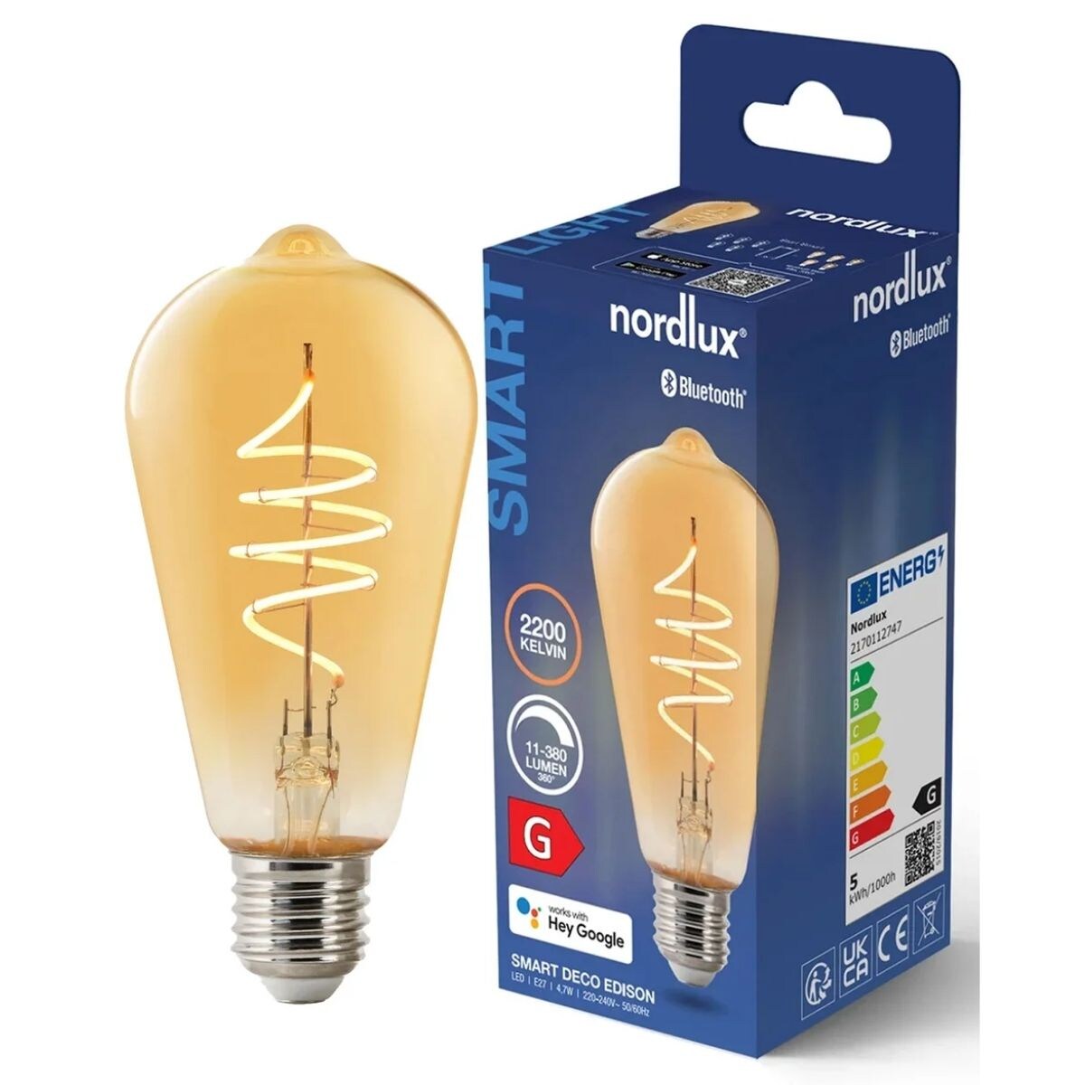Żarówka Edison Smart 2170112747 Nordlux dioda LED 4,7K 2200K bursztynowa