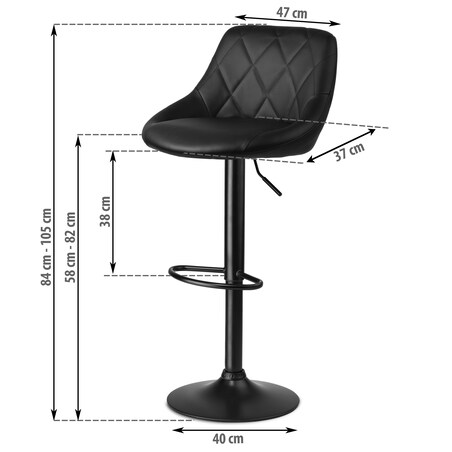 Hoker barowy z oparciem Sofotel Nerra 260020-2 2 szt.