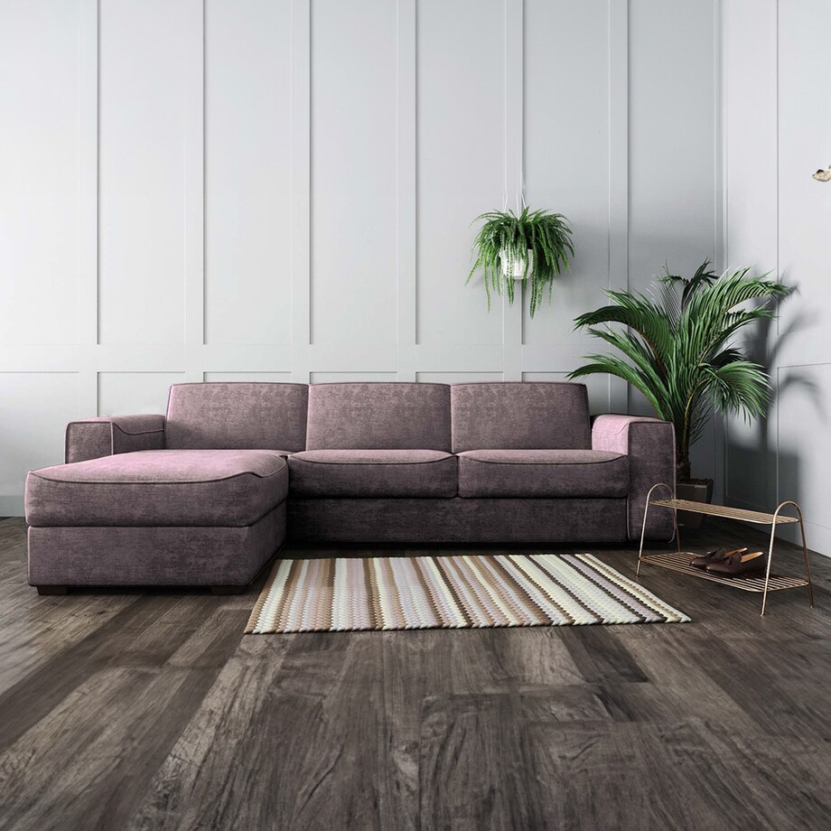 Sofa narożna rozkładana Munro - wrzosowa