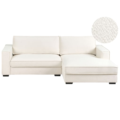 Narożnik RENDERS Boucle Złamana biel Lewostronny