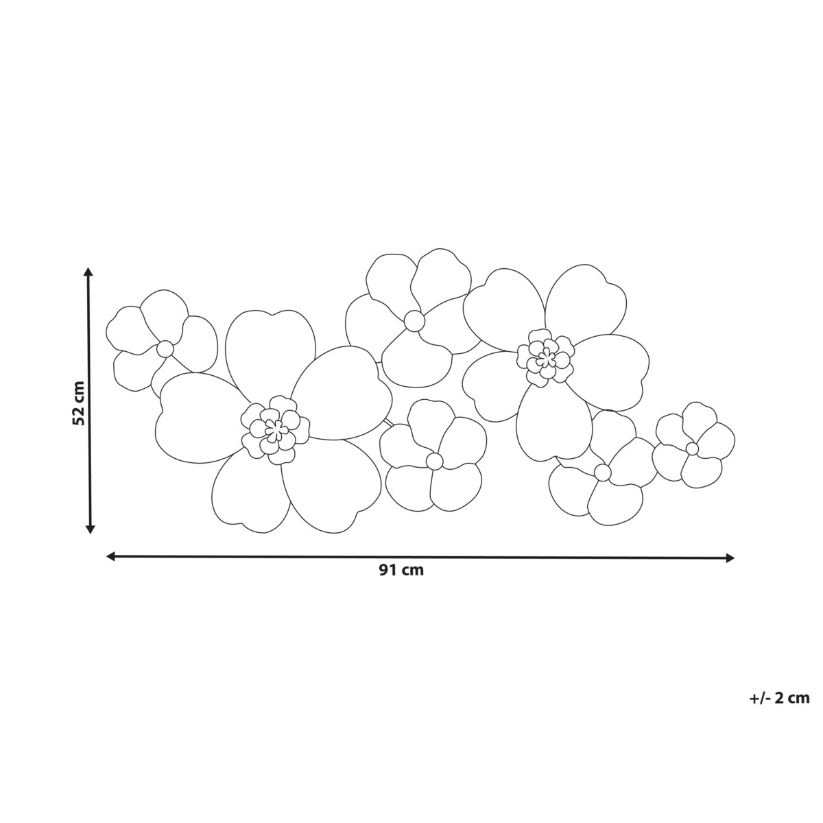Dekoracja ścienna Kwiat LANTHANUM Metal 52 cm Beżowy