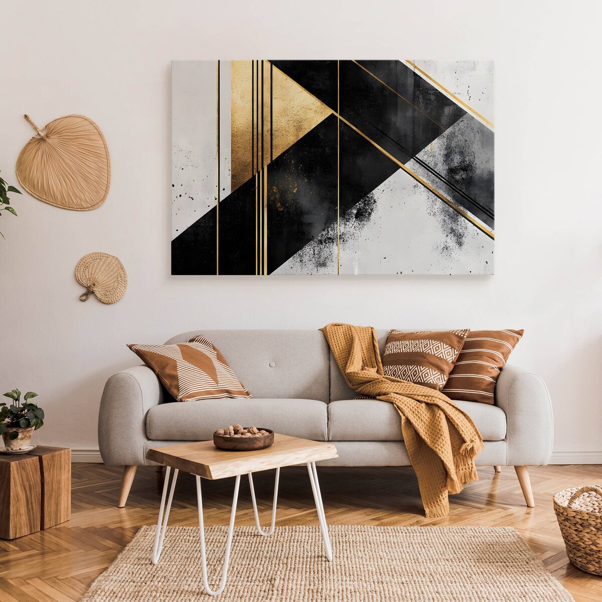 Obraz Na Płótnie Do Sypialni Abstrakcja Beton Wzór Geometryczny 120x80cm