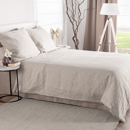 Komplet pościeli lnianej Linen 200x200cm natural, 200 x 200 cm / 2 x 60 x 50 cm