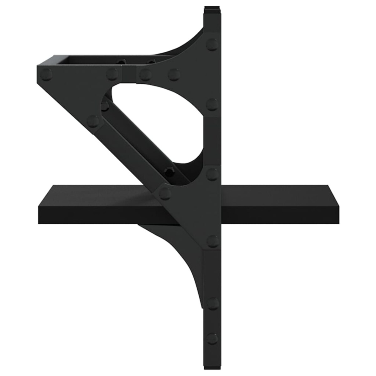 vidaXL Półki ścienne z drążkami, 2 szt., czarne, 20x25x30 cm