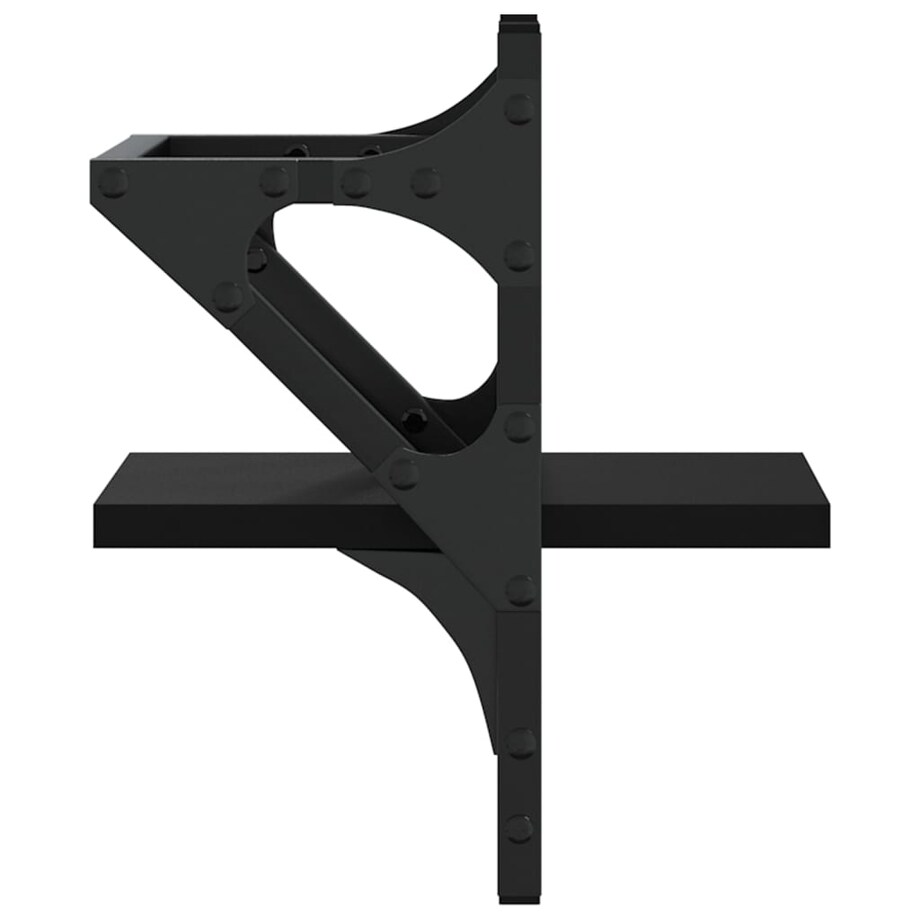 vidaXL Półki ścienne z drążkami, 2 szt., czarne, 20x25x30 cm