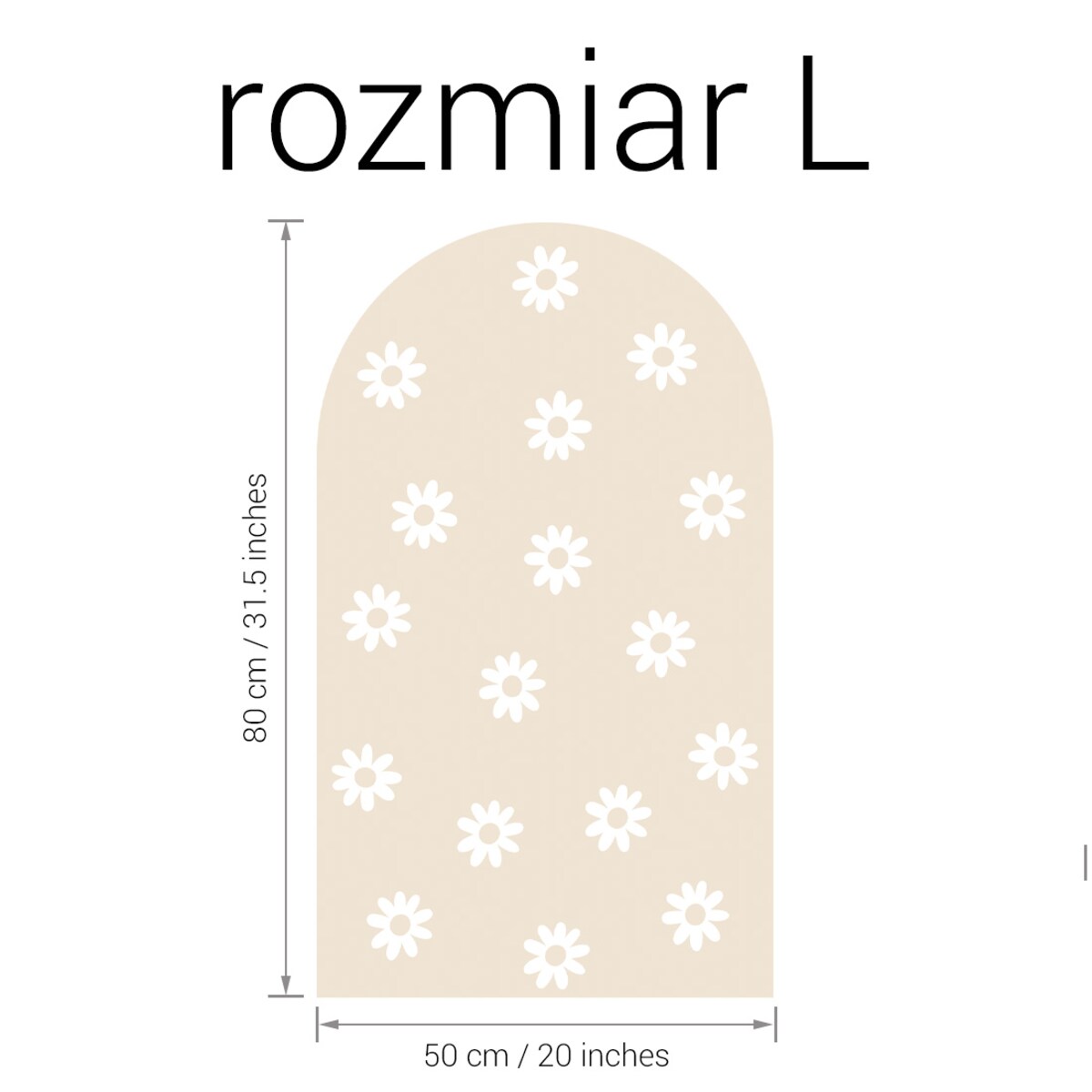 Naklejka na ścianę łuk latte - stokrotki L