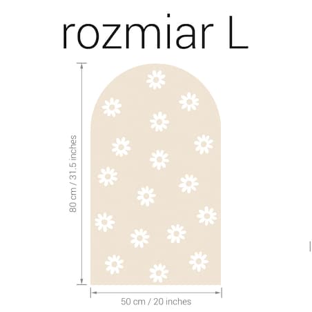 Naklejka na ścianę łuk latte - stokrotki L