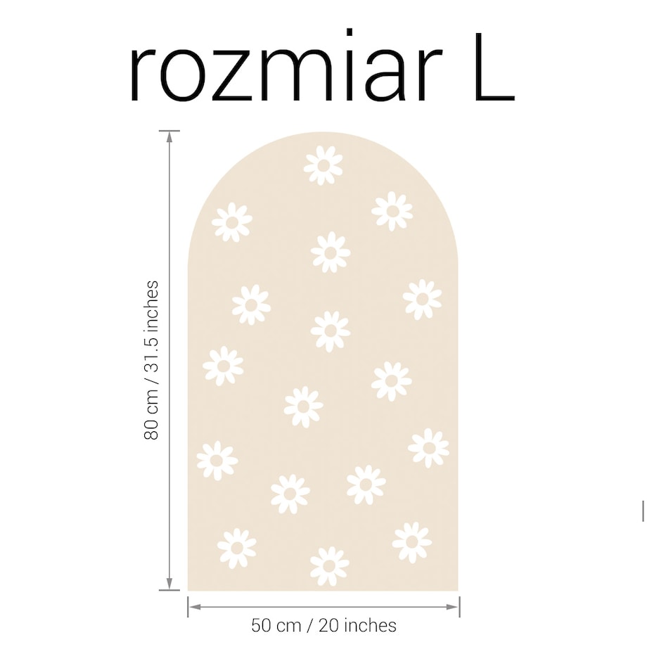 Naklejka na ścianę łuk latte - stokrotki L