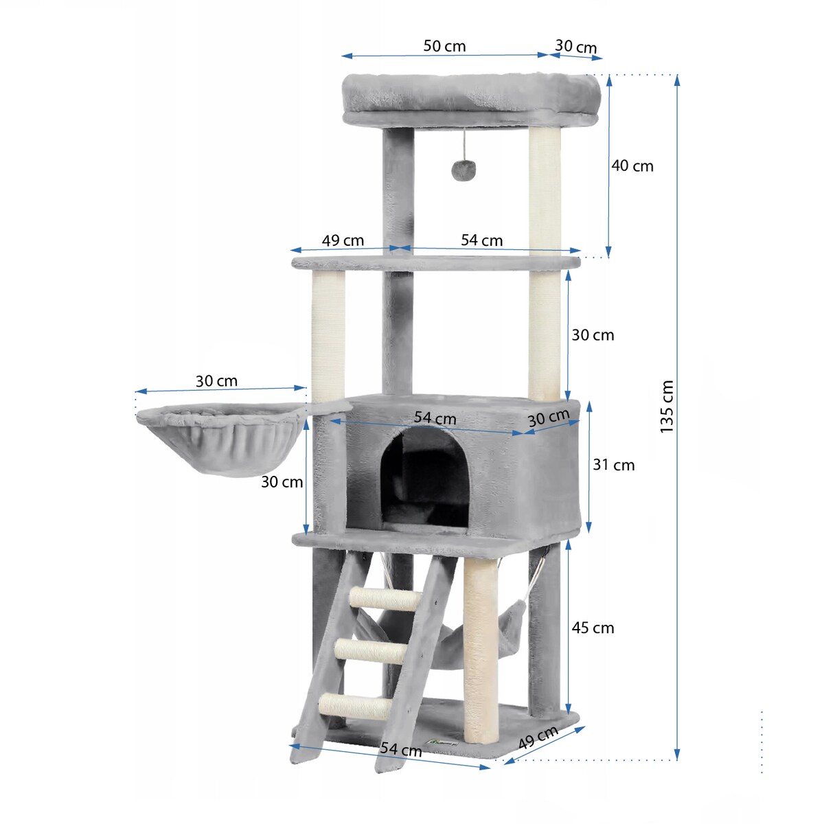 DRAPAK DLA KOTÓW SZARY XXL P70381