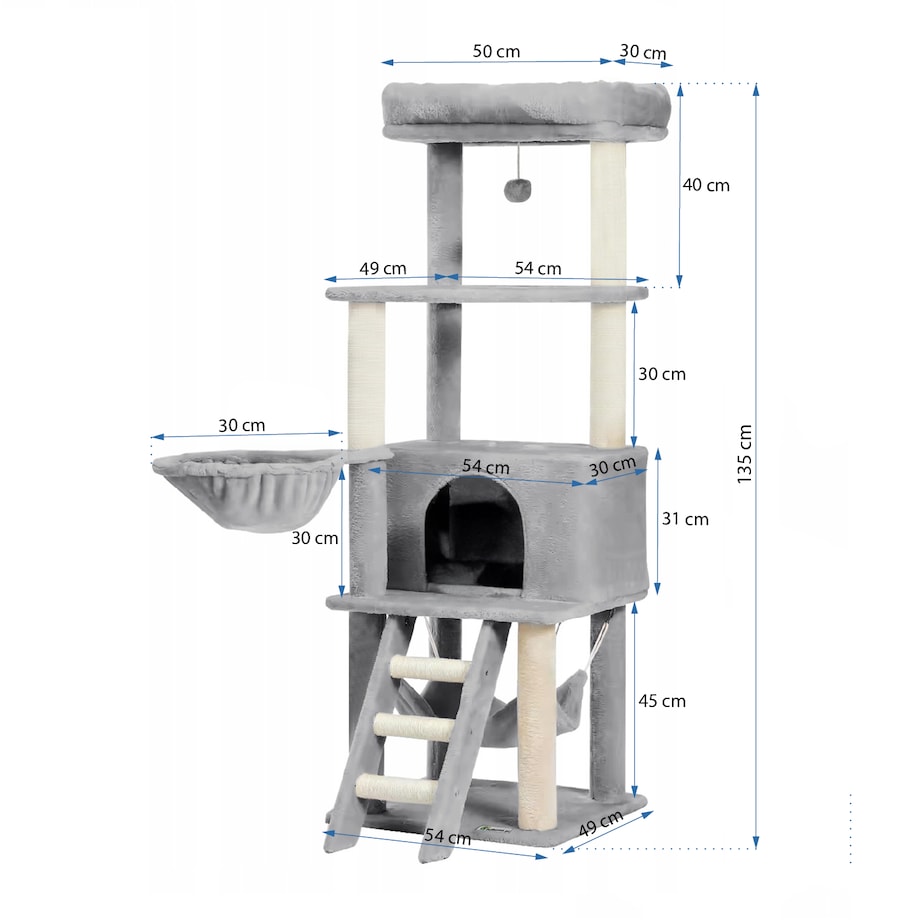 DRAPAK DLA KOTÓW SZARY XXL P70381