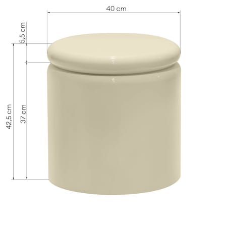 Stolik kawowy boczny Ø40 cm glossy 42,5x40x40 cm RULLO jasnobeżowy