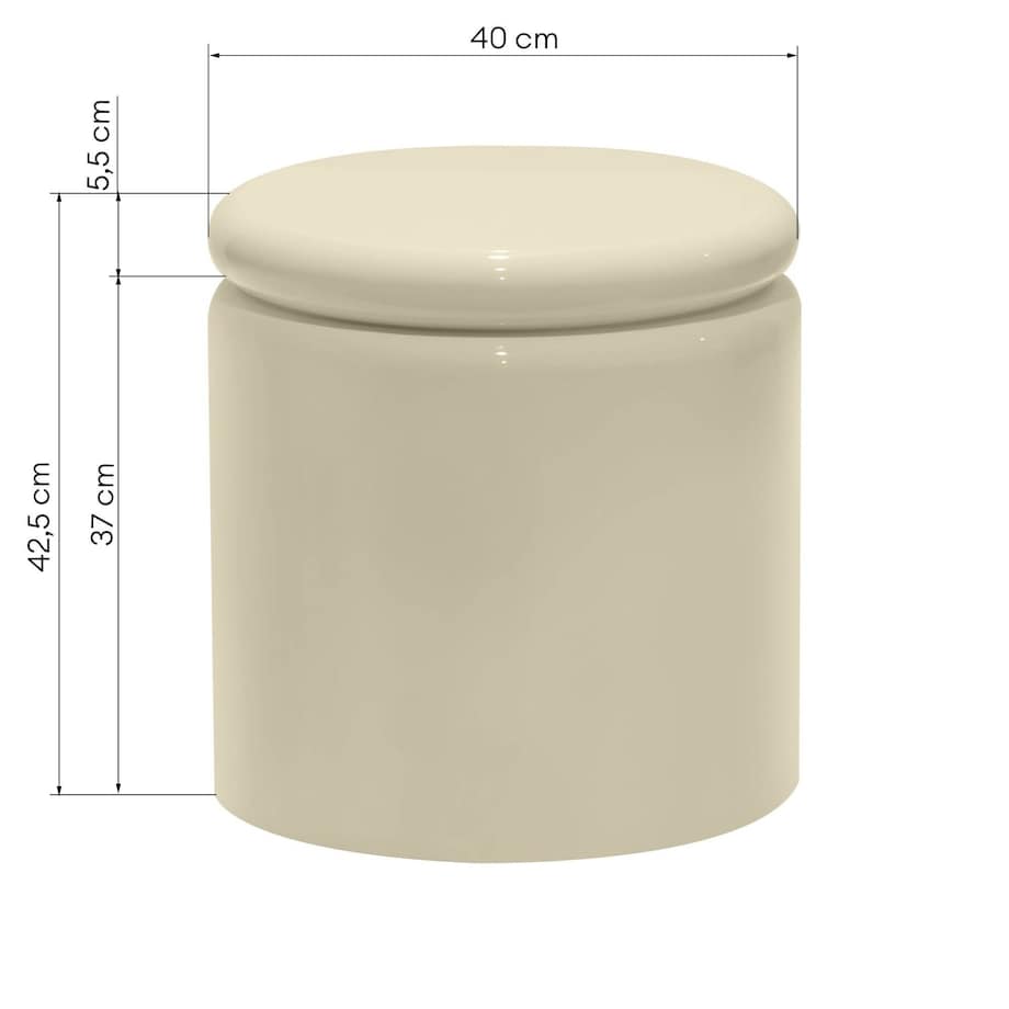 Stolik kawowy boczny Ø40 cm glossy 42,5x40x40 cm RULLO jasnobeżowy