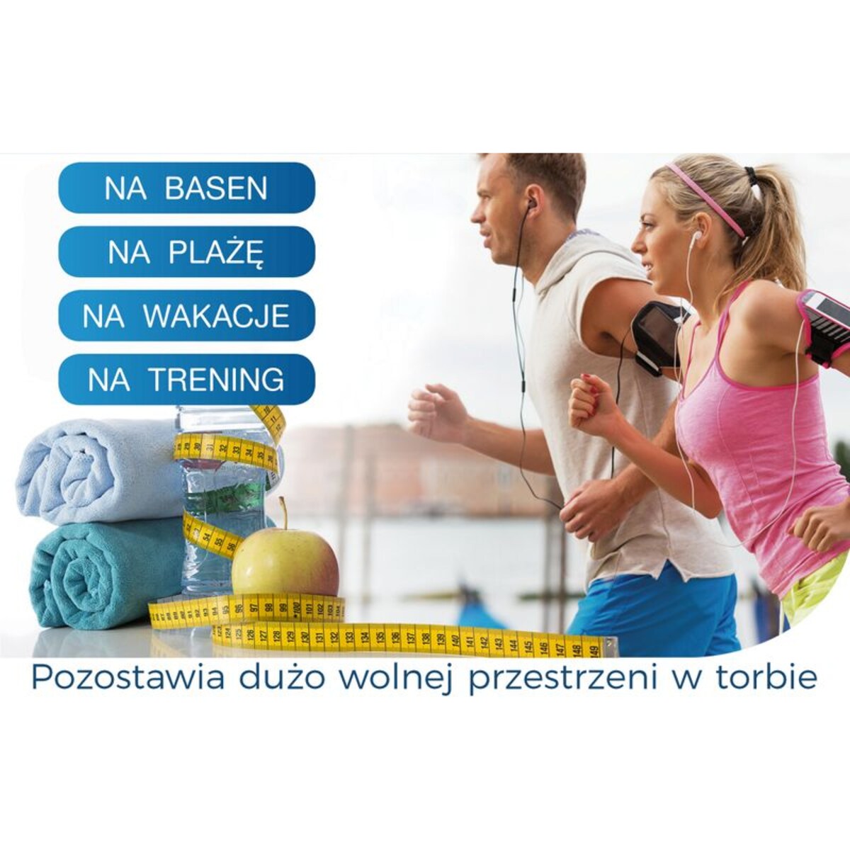 Ręcznik Szybkoschnący z mikrofibry 50 x 90 cm miętowy na Basen Plażę