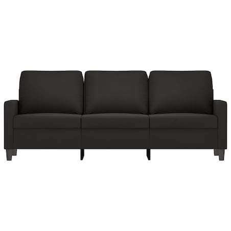 vidaXL Sofa 3-osobowa, czarny, 180 cm, tapicerowana aksamitem
