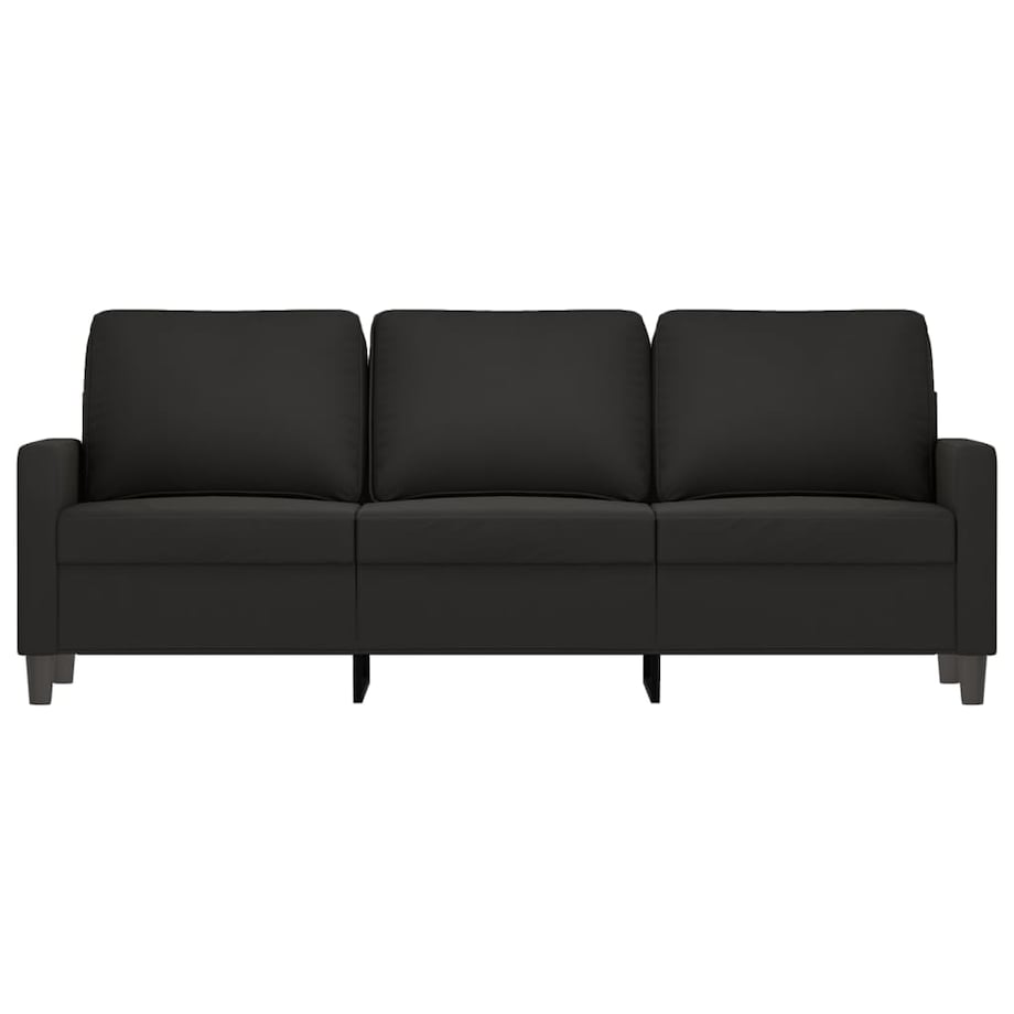vidaXL Sofa 3-osobowa, czarny, 180 cm, tapicerowana aksamitem
