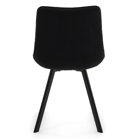 KRZESŁO TAPICEROWANE WELUROWE DO SALONU JADALNI GLAMOUR CZARNE TORI