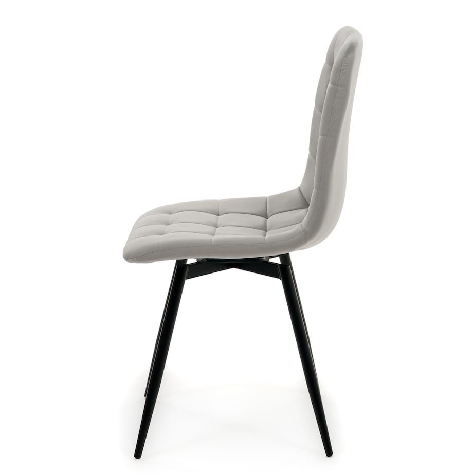 Krzesło tapicerowane obrotowe do salonu ARCO jasnoszary welur