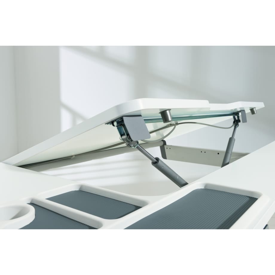 Ergonomiczne, regulowane biurko PAIDI JARO 120 cm – kredowa biel (wersja prawa)