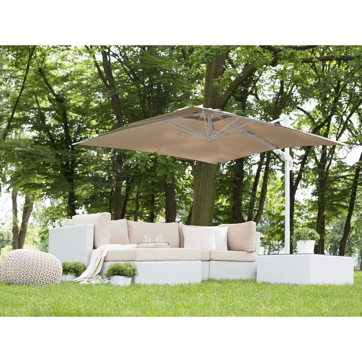 Parasol ogrodowy 250 x 250 cm piaskowy MONZA