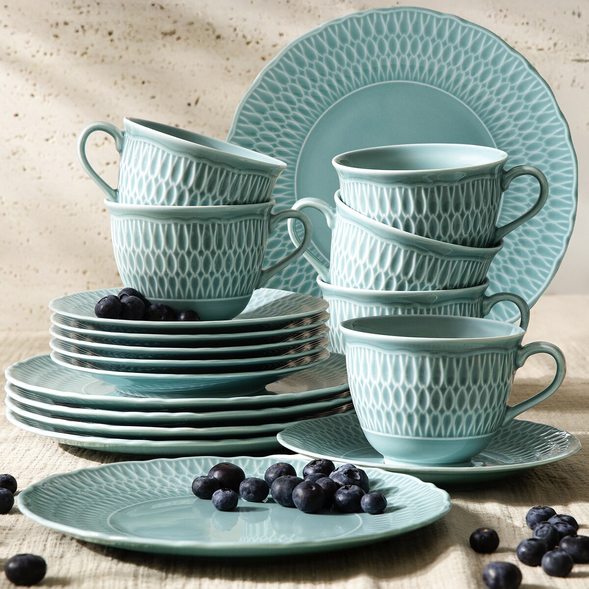 Zestaw kawowy 6 os. (18 el.) SOFIA LAZUROWA