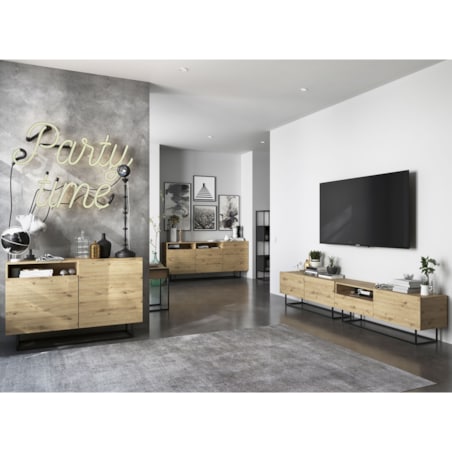 Szafka RTV Loft Dąb Artisan MAT Komoda RTV Loft Szuflada 240 cm