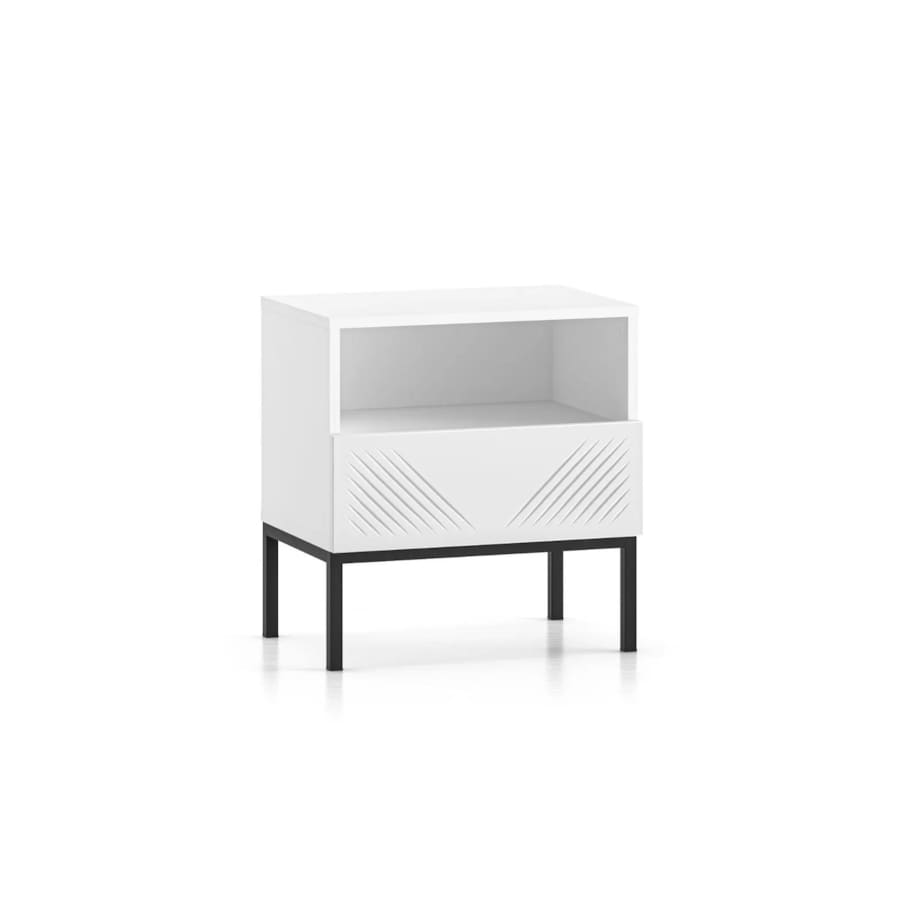 Szafka nocna KLARA biały mat z podstawą