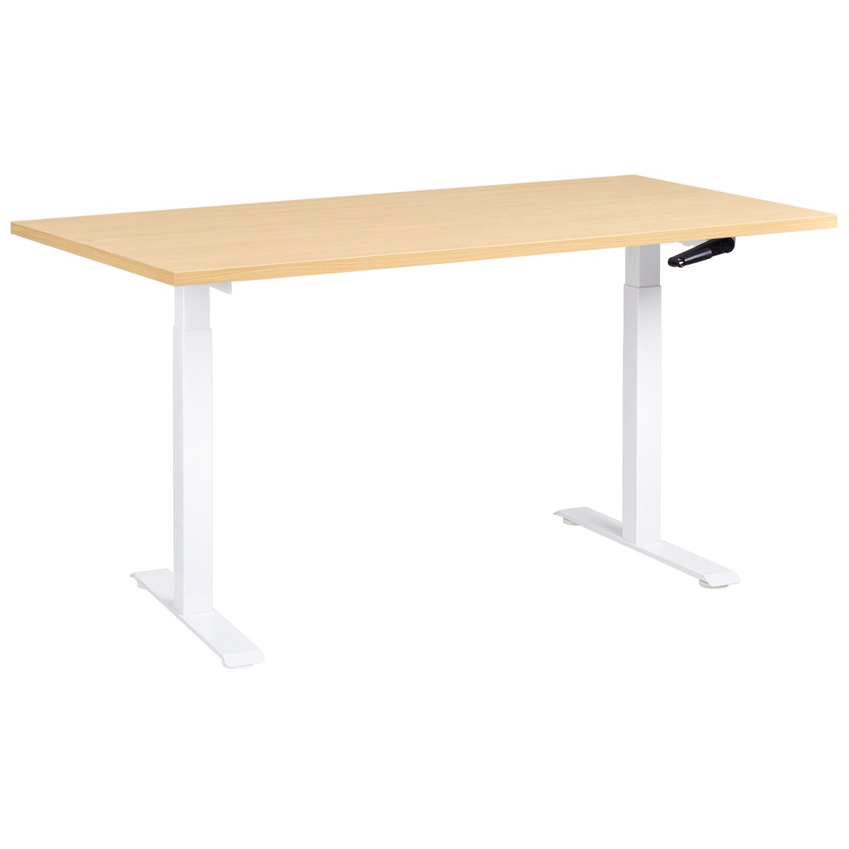 Biurko regulowane manualnie DESTINES 160 cm 72 cm Jasny brąz/ biały