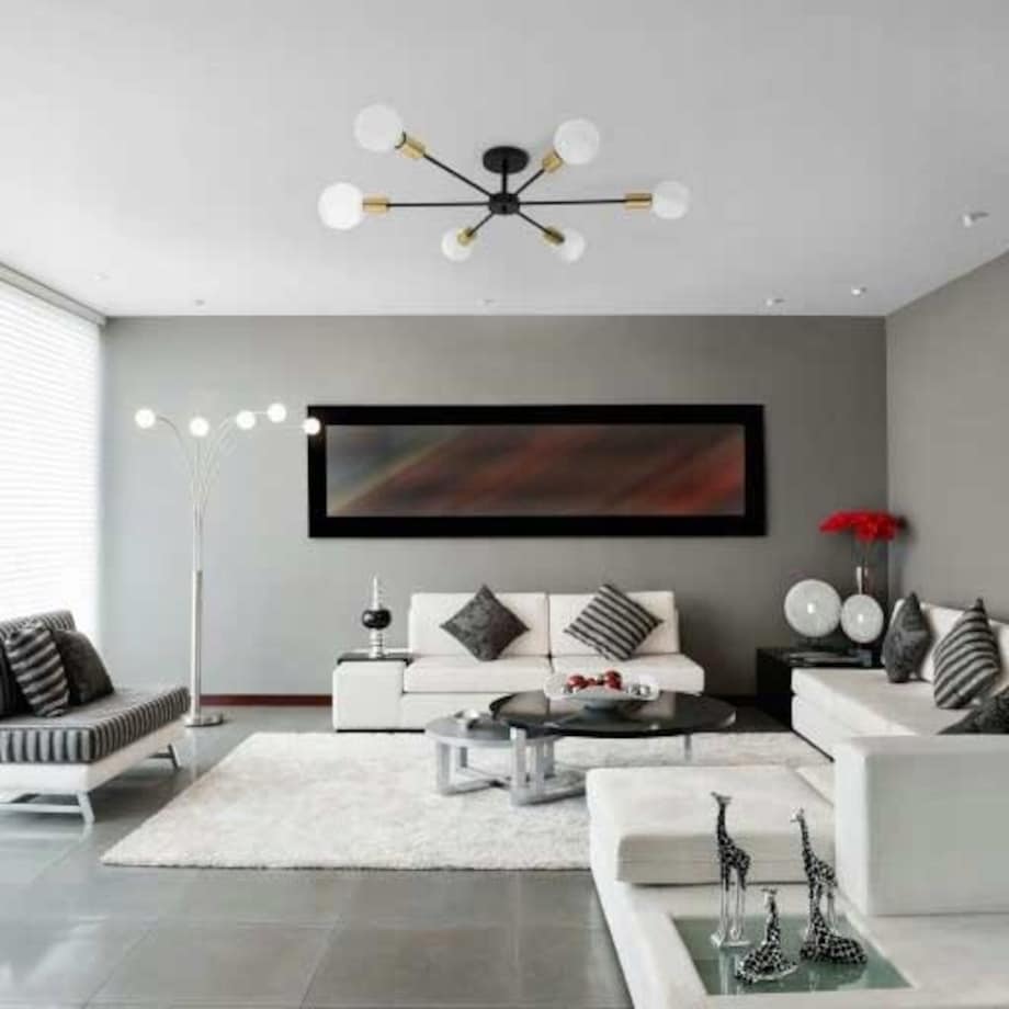 Lampa Sufitowa Żyrandol Plafon Pająk 6 Złota E27