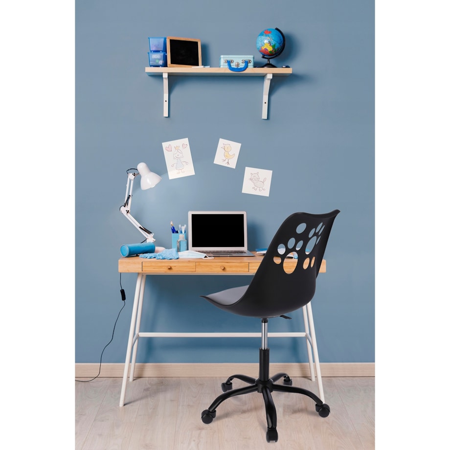 Krzesło plastikowe obrotowe biurowe JOY czarno-szare