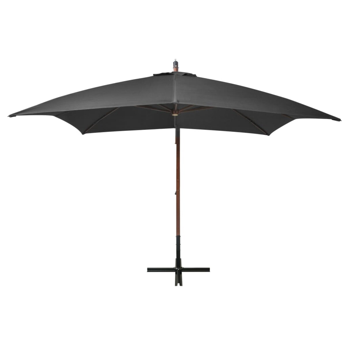 vidaXL Parasol ogrodowy wiszący, na jodłowym słupku, antracyt, 3x3 m