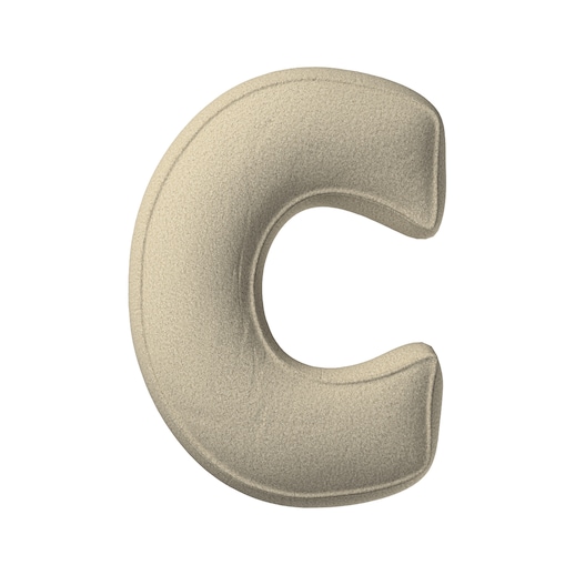 Poduszka literka C, jasny beż, 30x40cm, Boucle