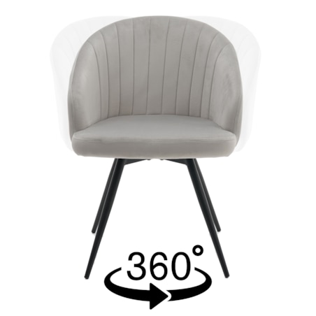 Krzesło tapicerowane obrotowe boucle teddy do salonu MODENA ciemnobeżowe