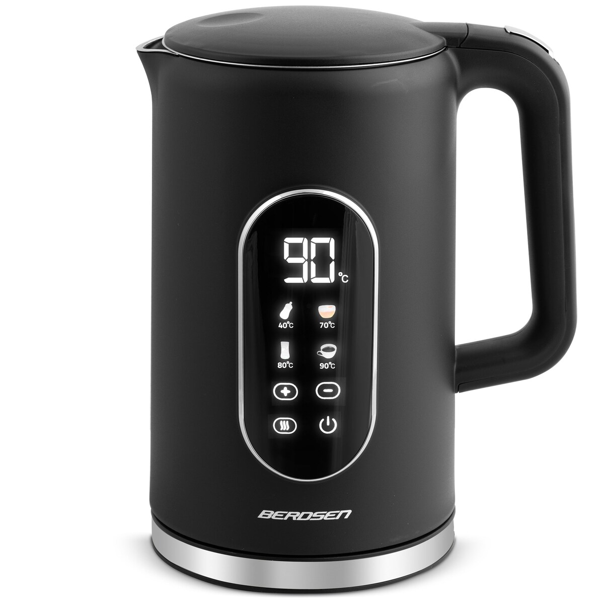 Czajnik elektryczny Berdsen 1,7l panel dotykowy regulacja temperatury 2200W czarno-srebrny