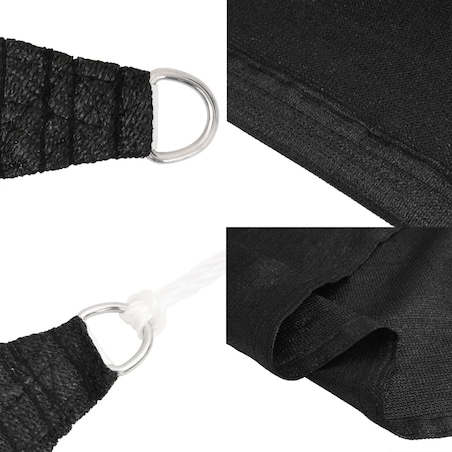 vidaXL Żagiel przeciwsłoneczny, 160 g/m², czarny, 5x5x6 m, HDPE