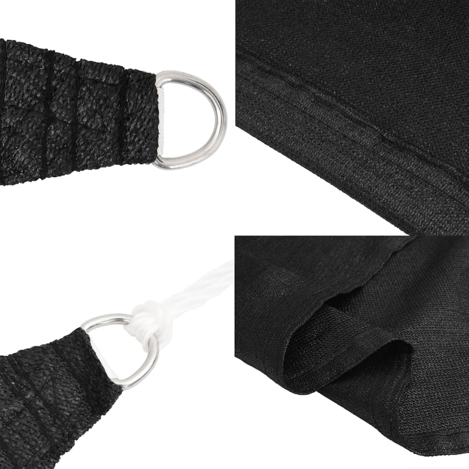 vidaXL Żagiel przeciwsłoneczny, 160 g/m², czarny, 5x5x6 m, HDPE