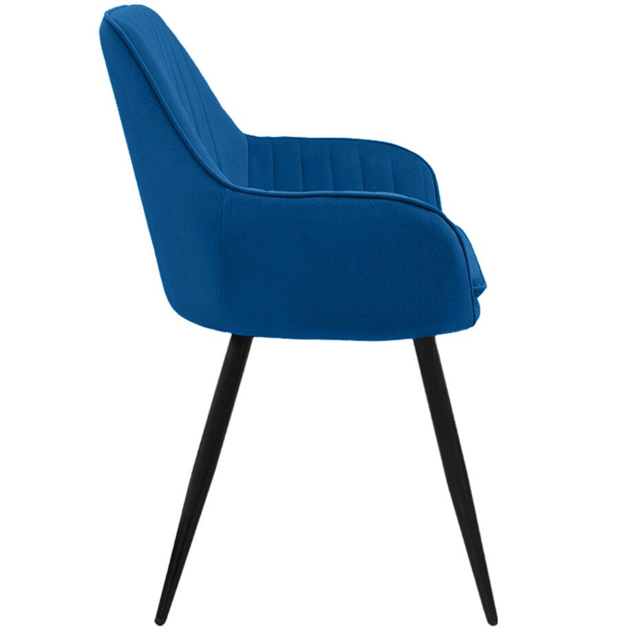 Krzesło tapicerowane welurowe granatowe do salonu jadalni