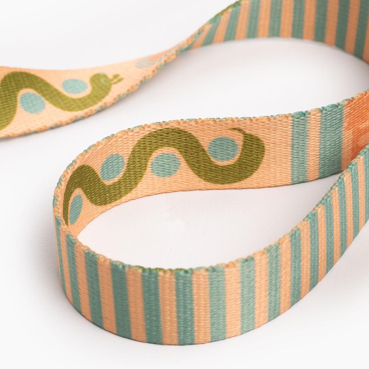 Smycz przepinana dla psa lub kota "Piesss" - Szerokość taśmy: 15mm, Rozmiar: M oraz Rodzaj: Mini karabinek