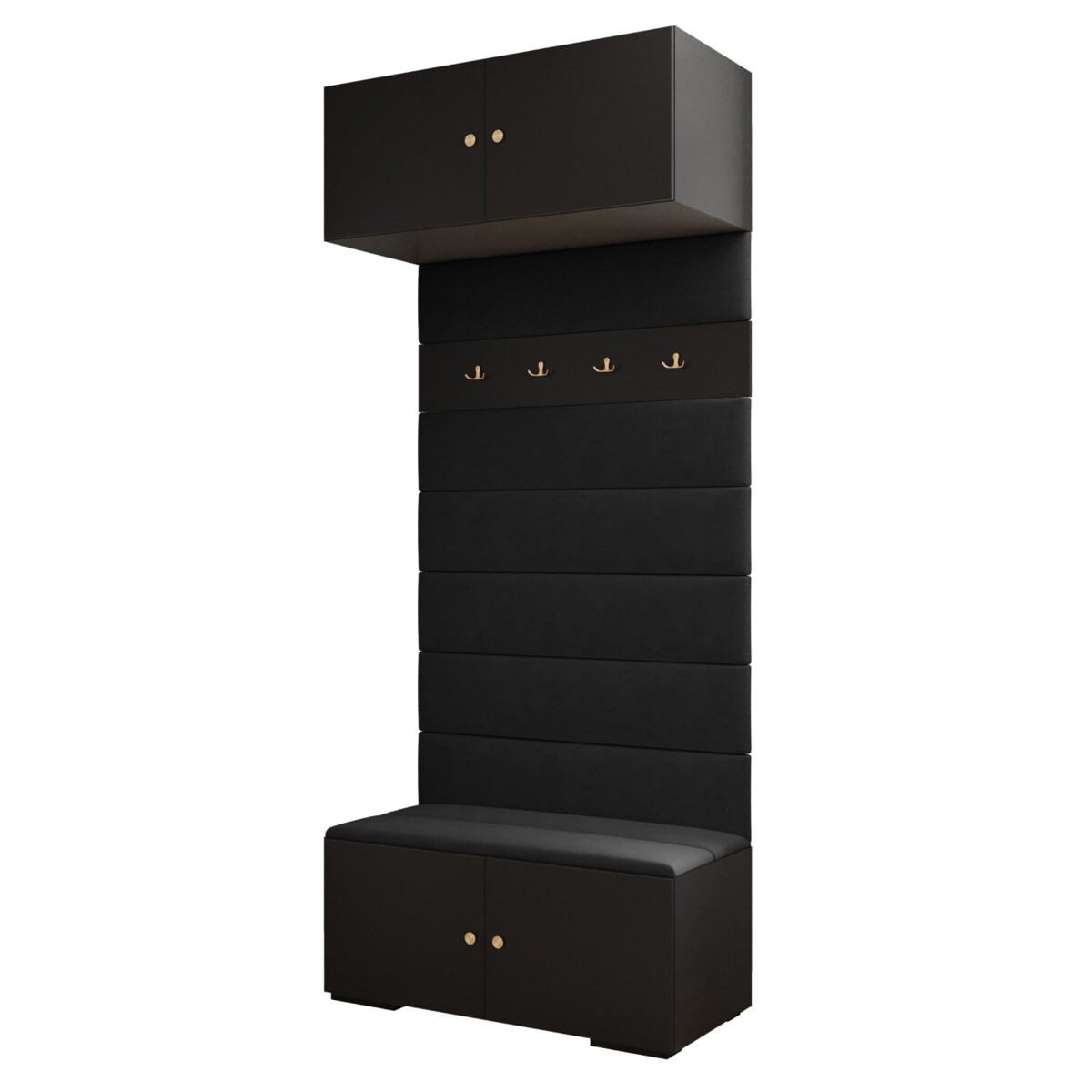 Garderoba do przedpokoju INOVA 2 czarny+złoty+manila18