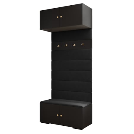 Garderoba do przedpokoju INOVA 2 czarny+złoty+manila18