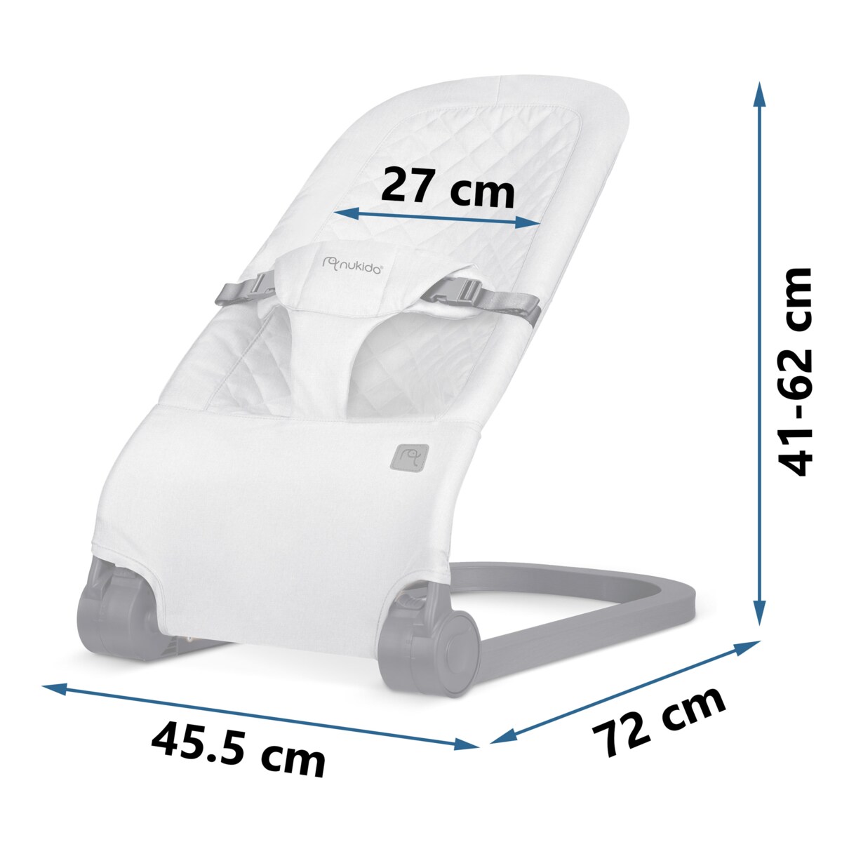 Leżaczek bujany z zabawkami składany bujaczek kołyska Nukido