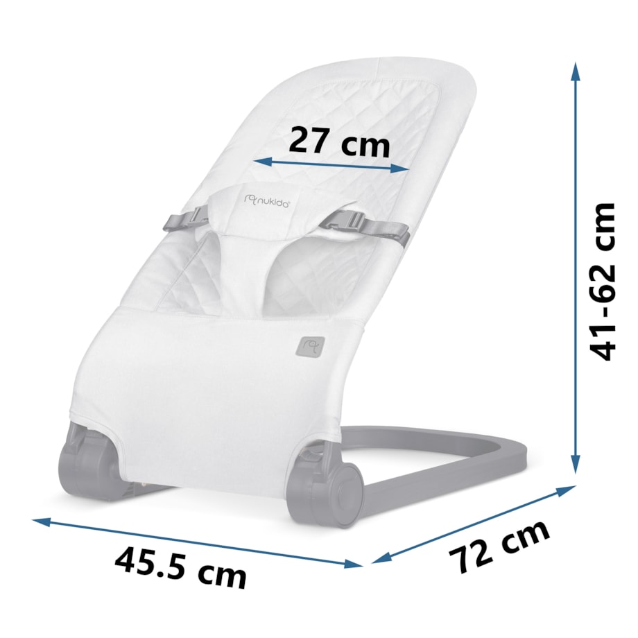 Leżaczek bujany z zabawkami składany bujaczek kołyska Nukido