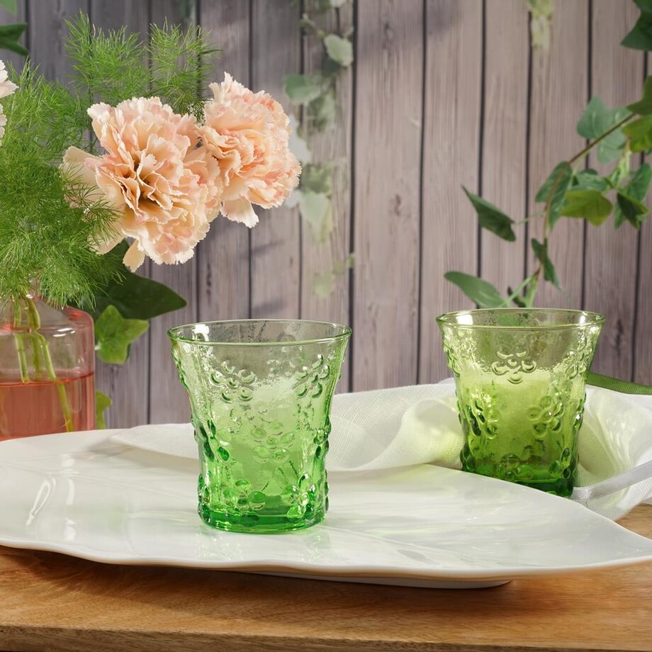 VILLA ITALIA Szklanka zielona 200 ml BLOSSOM