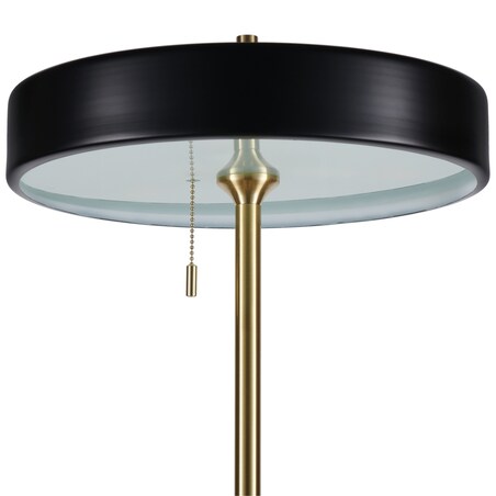 LAMPA podłogowa KKST-MF8872 BLACK okrągła OPRAWA metalowa czarna złota