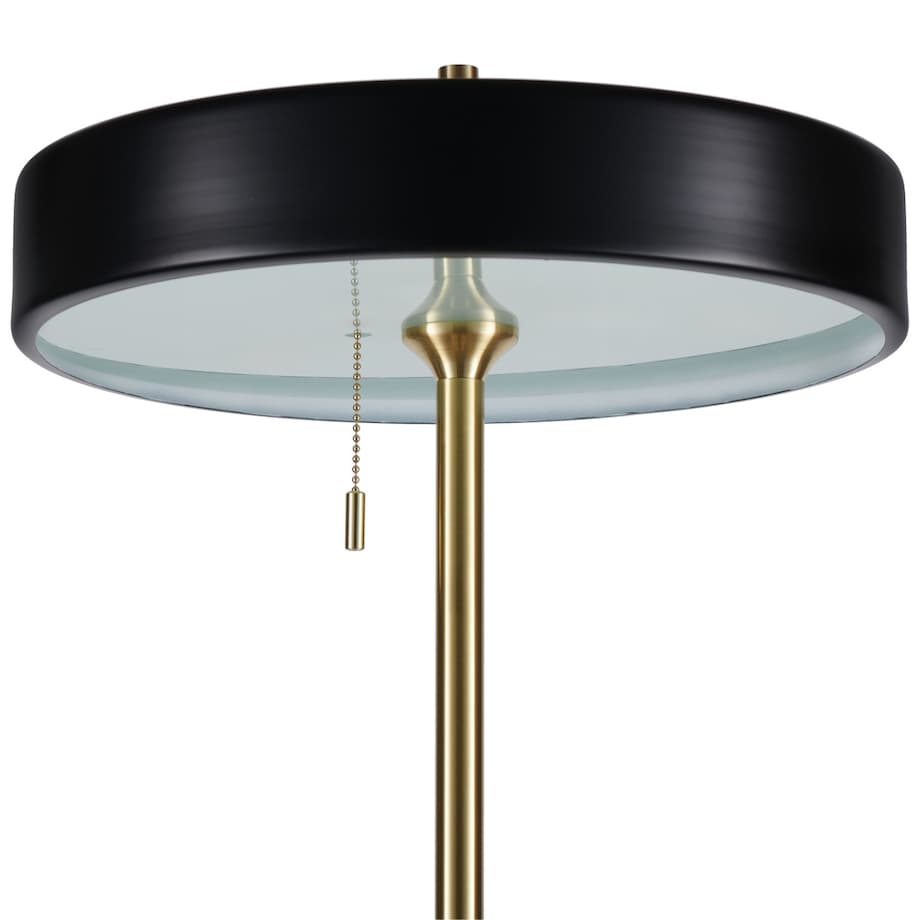 LAMPA podłogowa KKST-MF8872 BLACK okrągła OPRAWA metalowa czarna złota