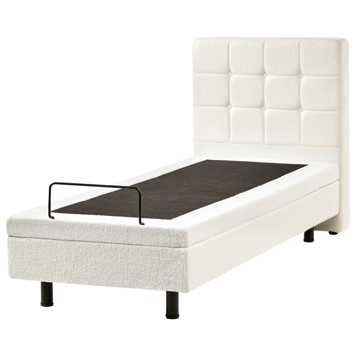 Łóżko regulowane Boucle DUKE 80 x 200 cm Złamana biel